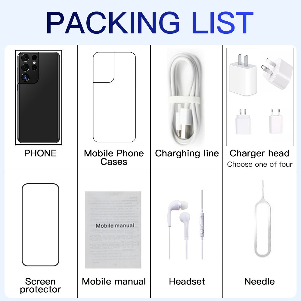 Global version S21Ultra 5G 16GB+512GB 6.7 inch Android Face access unlocked 5G mobile phone